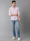 Mens Regular Fit Solid Lavender Casual Linen Shirt-LARRY-S