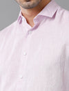 Mens Regular Fit Solid Lavender Casual Linen Shirt-LARRY-S