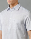 Mens Regular Fit Blue/White Stripe Casual Linen Shirt