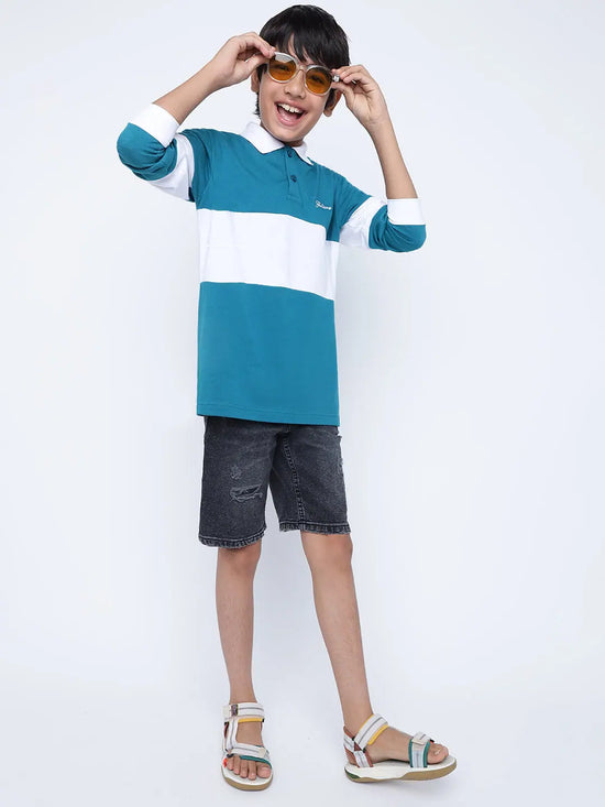 Lil Tomatoes Boys Cotton Polo T-shirt-GBT-W23-1233_TEAL_30