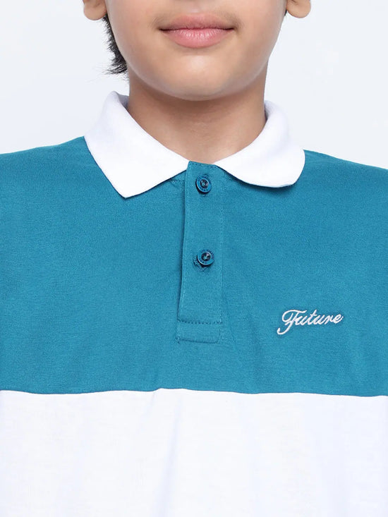 Lil Tomatoes Boys Cotton Polo T-shirt-GBT-W23-1233_TEAL_30