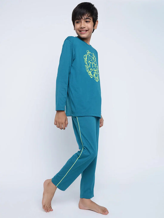 Lil Tomatoes Boys Cotton Night Suits-GBNS-W23-1240_TEAL_30