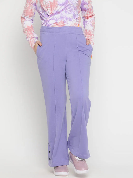 Lil Tomatoes Girls Cotton Looper Flared Trackpant-GGL-W23-1229_LAVENDER_30