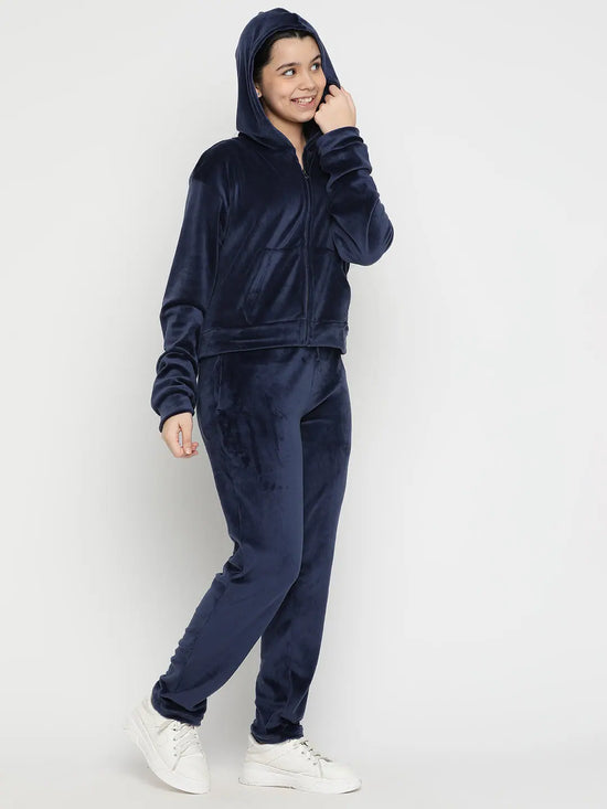 Lil Tomatoes Girls Velvet Track Suits-GGTS-W23-1307_NAVY_30