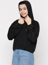 Lil Tomatoes Girls Light Weight Cotton Looper Sweatshirt-GGSWT-W23-1219_BLACK_30