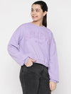 Lil Tomatoes Girls Light Weight Cotton Looper Sweatshirt-GGSWT-W23-1300_PURPLE_30