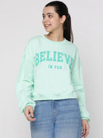 Lil Tomatoes Girls Light Weight Cotton Looper Sweatshirt-GGSWT-W23-1300_LTGREEN_30