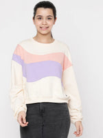 Lil Tomatoes Girls Light Weight Cotton Looper Sweatshirt-GGSWT-W23-1297_CREAM_30