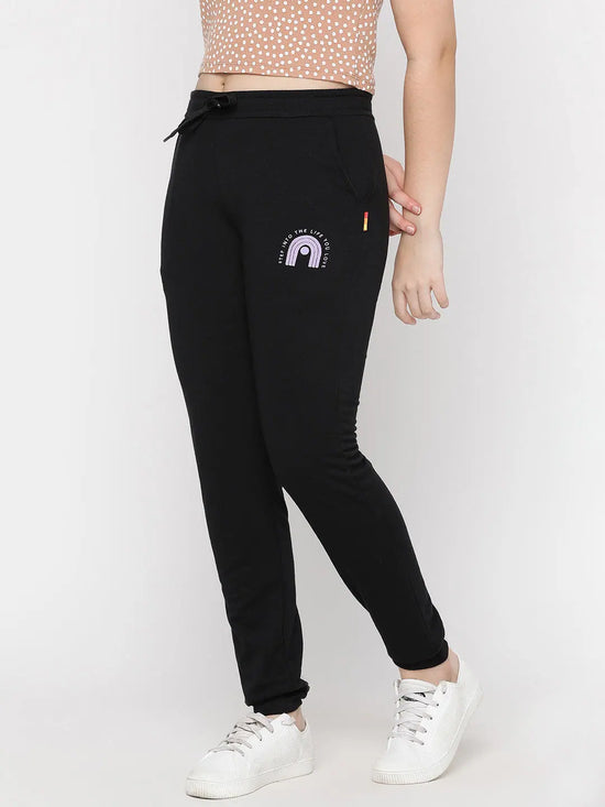 Lil Tomatoes Girls Light Weight Cotton Looper Joggers-GGL-W23-1223_BLACK_30