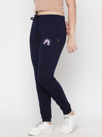 Lil Tomatoes Girls Light Weight Cotton Looper Joggers-GGL-W23-1223_NAVY_30