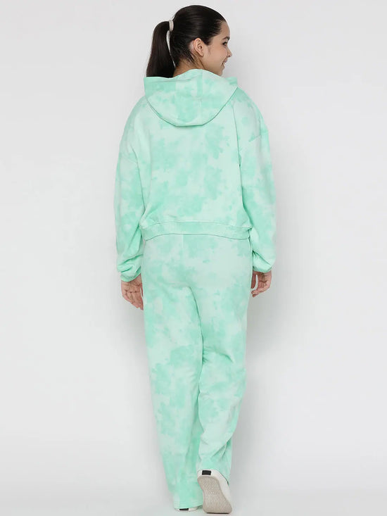 Lil Tomatoes Girls Green Light Weight Cotton Looper Track Suits