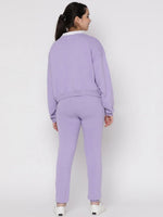 Lil Tomatoes Girls Purple Light Weight Cotton Looper Track Suits