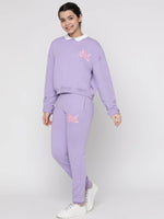 Lil Tomatoes Girls Purple Light Weight Cotton Looper Track Suits