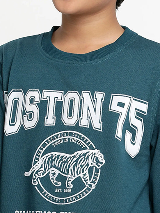 Lil Tomatoes Boys Light Weight Cotton Looper Sweatshirt-GBSWT-W23-1251_TEAL_30