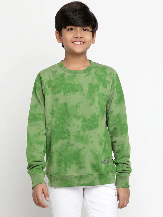 Lil Tomatoes Boys Light Weight Cotton Looper Sweatshirt-GBSWT-W23-1259_OLIVE_30