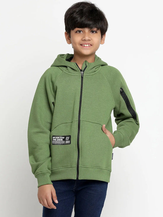 Lil Tomatoes Boys Heavy Weight Cotton Fleece Sweatshirt-GBSWT-W23-1273_OLIVE_30