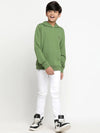 Lil Tomatoes Boys Light Weight Cotton Looper Sweatshirt-GBSWT-W23-1280_OLIVE_30