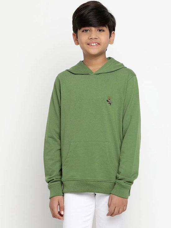 Lil Tomatoes Boys Light Weight Cotton Looper Sweatshirt-GBSWT-W23-1280_OLIVE_30