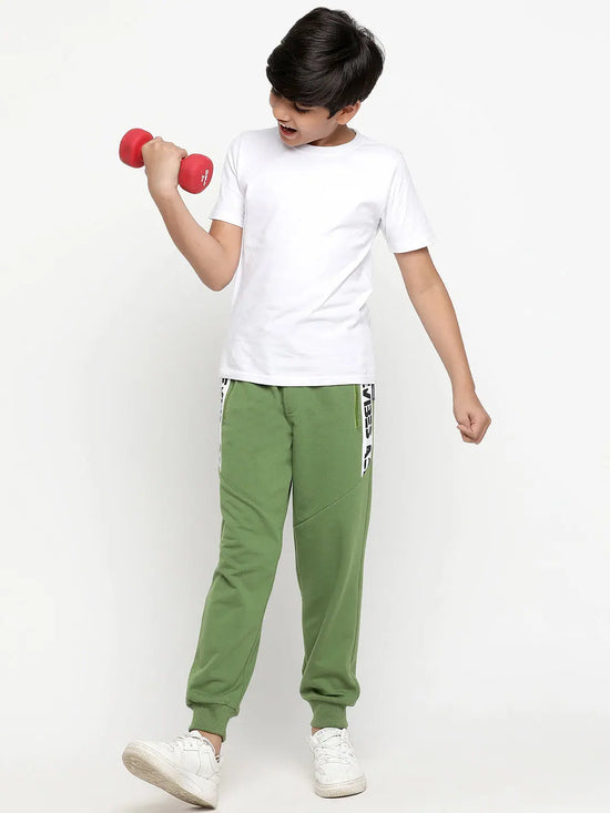 Lil Tomatoes Boys Light Weight Cotton Looper Trackpant-GBL-W23-1283_OLIVE_30