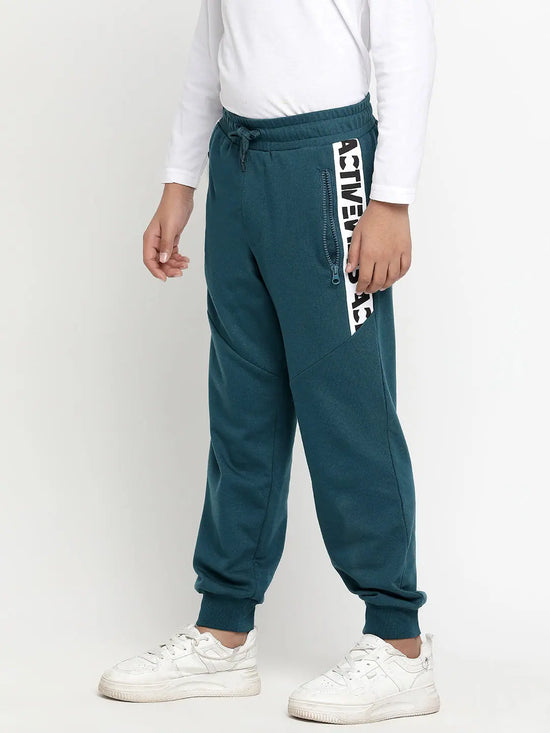 Lil Tomatoes Boys Light Weight Cotton Looper Trackpant-GBL-W23-1283_TEAL_30