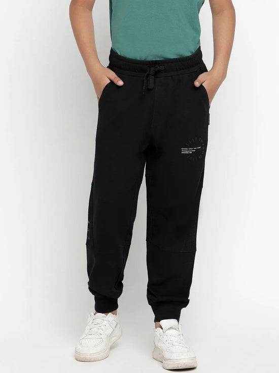 Lil Tomatoes Boys Light Weight Cotton Looper Trackpant-GBL-W23-1289_BLACK_30