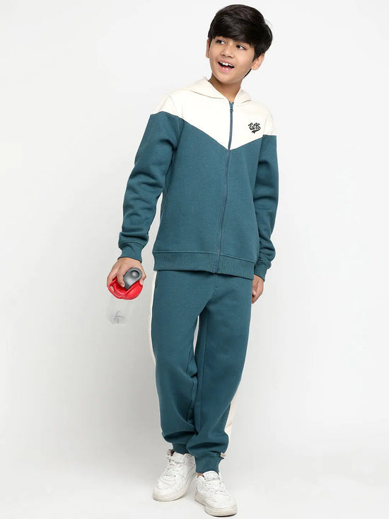 Lil Tomatoes Boys Heavy Weight Cotton Fleece Track Suit-GBTS-W23-1269_TEAL_30