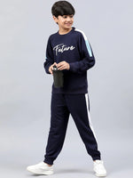 Lil Tomatoes Boys Light Weight Cotton Looper Track Suit-GBTS-W23-1278_NAVY_30