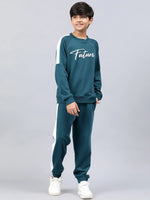 Lil Tomatoes Boys Light Weight Cotton Looper Track Suit-GBTS-W23-1278_TEAL_30