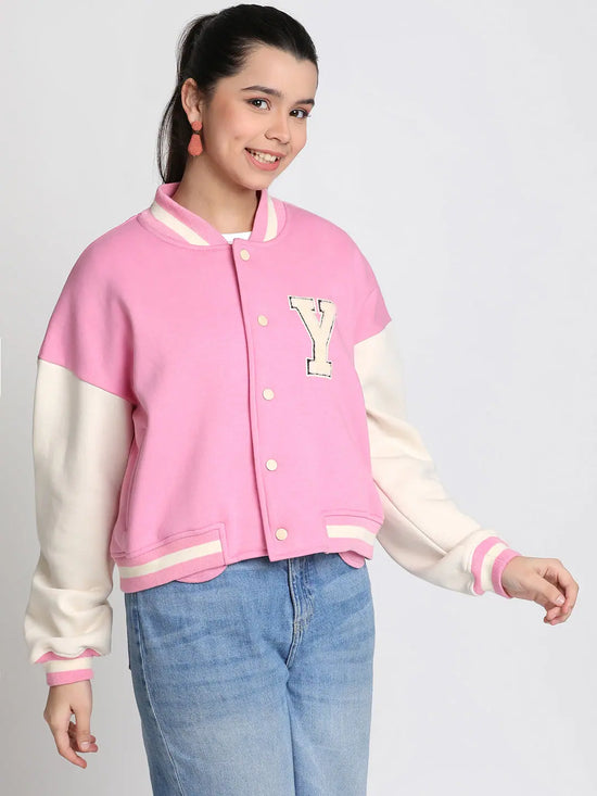 Lil Tomatoes Girls Heavy Weight Cotton Fleece Jacket-GGJKT-W23-1304_PINK_30