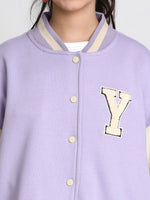 Lil Tomatoes Girls Heavy Weight Cotton Fleece Jacket-GGJKT-W23-1304_PURPLE_30