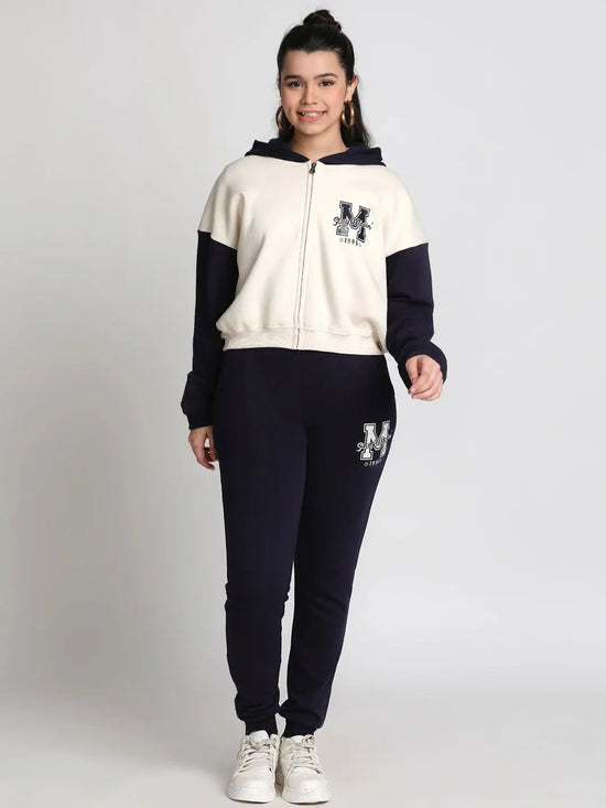 Lil Tomatoes Girls Heavy Weight Cotton Fleece Track Suits-GGTS-W23-1309_NAVY_30