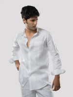 Classic White Full Sleeves Slim Fit 100% Hemp Men's Shirt