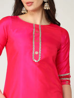 Straight Fit Kurta With Lace Details And Sheer Hemline