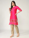 Straight Fit Kurta With Lace Details And Sheer Hemline