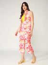 Fusion Ikat Printed Sleeveless Shrug With Pant Set