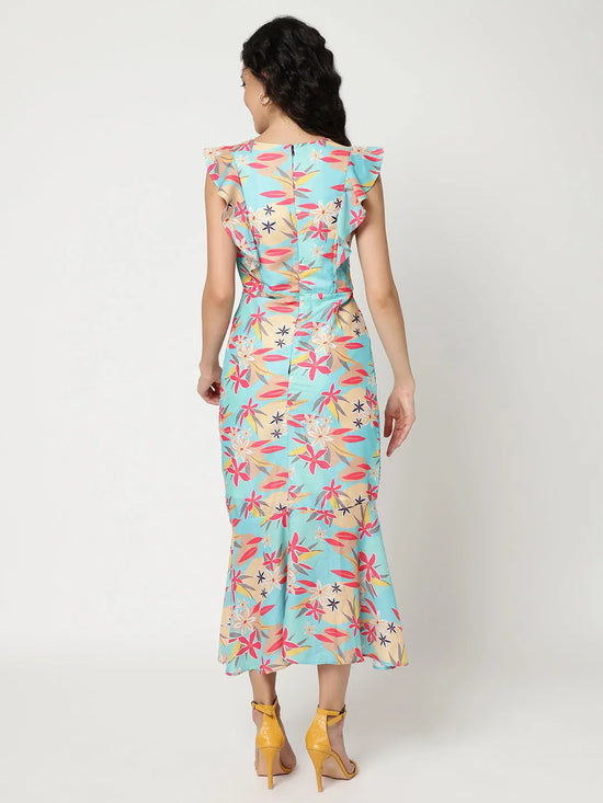 Digital Printed Fish-Cut Dress