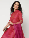 Festive Lace Placket Kurta With Straight Pant And Matching Dupatta Set