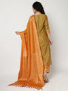 Festive Yoke Kurta With Straight Pant And Matching Dupatta Set