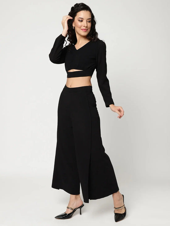 V-neck Crop Top With Matching Pant