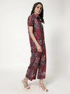 Multicolor Abstract Digital Printed Shirt Top With Pant Set