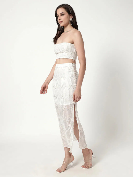 Seqin Tube Top With Skirt Set