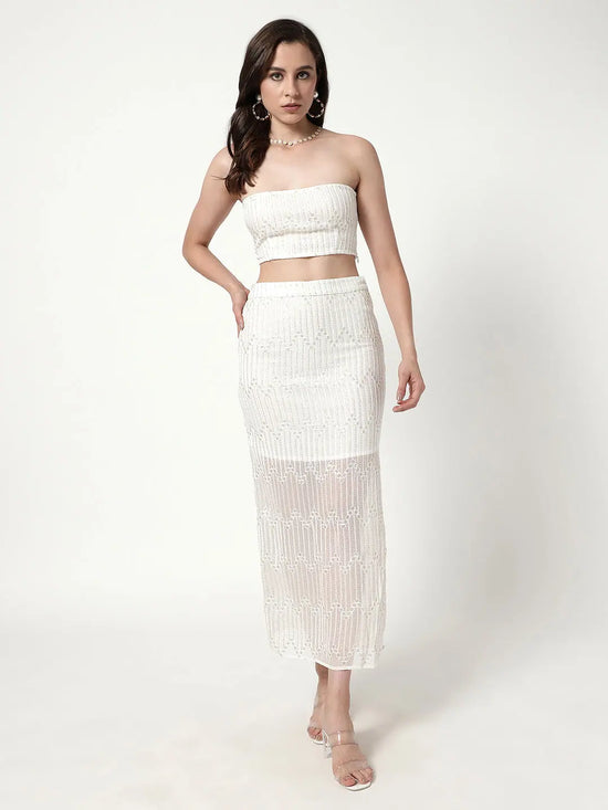 Seqin Tube Top With Skirt Set