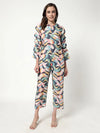 Digital Printed Pleated Top With Pant Set