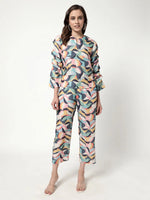 Digital Printed Pleated Top With Pant Set