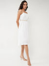 Solid Pleated Strappy Dress-ZL8291WHT-XS