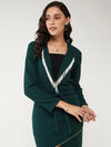 Solid Overlap Blazer With Lace Details-ZL7045-S