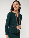 Solid Front Open Blazer With Sequin Detail-ZL7047-S