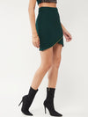 Solid Fitted Skirt With Zipper Detailing-ZLB715-XS