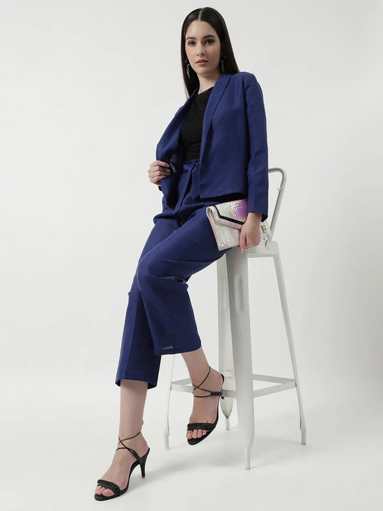 Solid Stylish Blazer With Matching Pant Set-ZLCO10064-XS