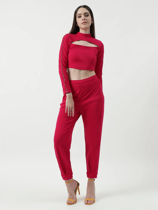 Top With Zipper Details And Matching Jogger Style Set